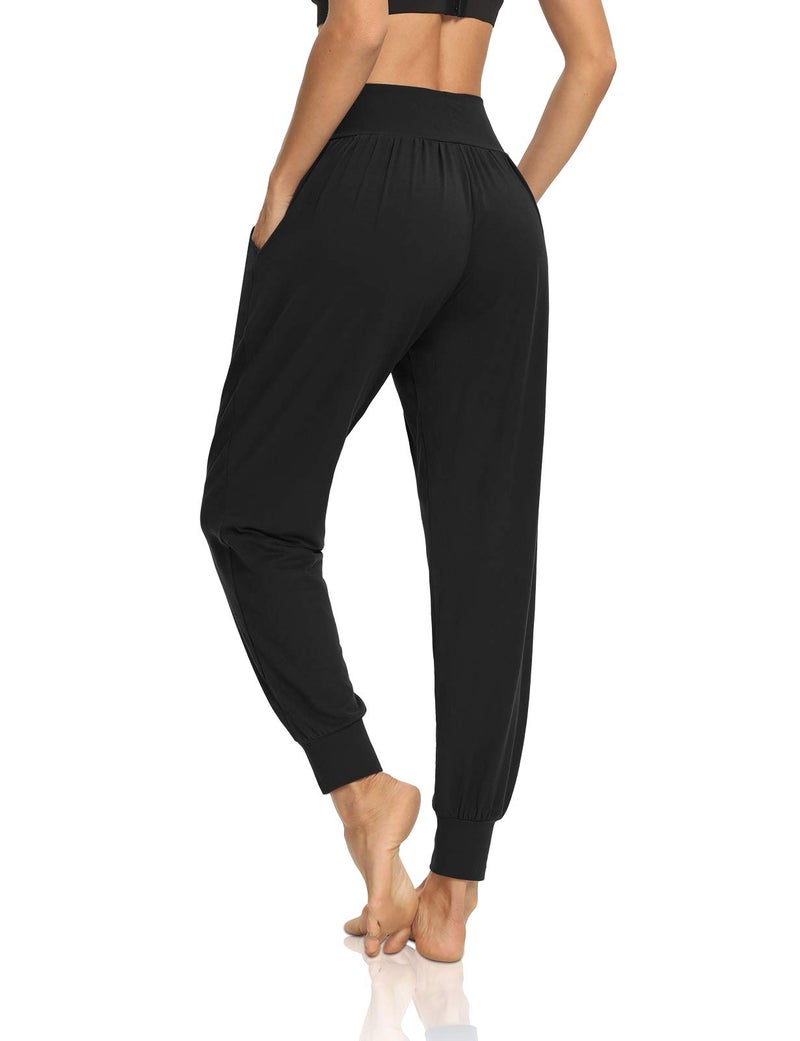 DIBAOLONG Womens Yoga Joggers Loose Workout Sweat Pants Comfy Lounge Pants with Pockets Black S - Image 5